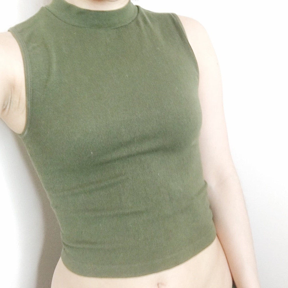 Olive Mock Neck Top